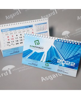Календарь домик перекидной для компании "Алюпласт". Выполнен дизайн + дизайн сетки + изготовление